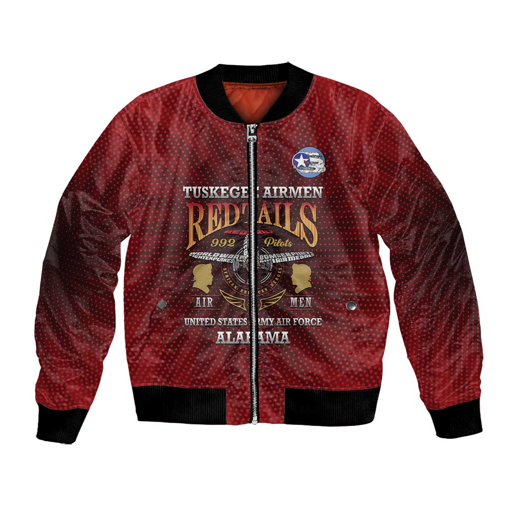 Personalized Tuskegee Red Tails Airmen Bomber Jacket WWII Legacy Tribute - African Pride