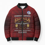 Personalized Red Tails Legacy Bomber Puffer Jacket Tuskegee Airmen WWII Heroes