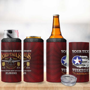 Personalized Tuskegee Red Tails Airmen 4 in 1 Can Cooler Tumbler WWII Legacy Tribute - African Pride