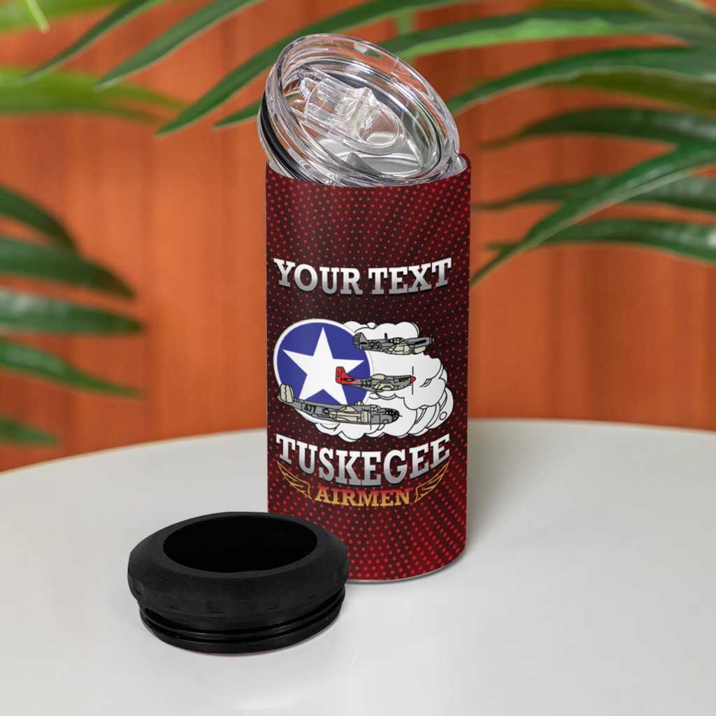 Personalized Tuskegee Red Tails Airmen 4 in 1 Can Cooler Tumbler WWII Legacy Tribute - African Pride
