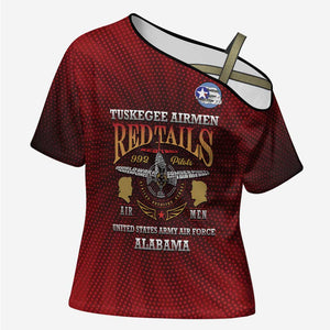 Personalized Red Tails Legacy Cross Shoulder Shirt Tuskegee Airmen WWII Heroes