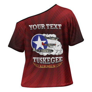 Personalized Red Tails Legacy Cross Shoulder Shirt Tuskegee Airmen WWII Heroes
