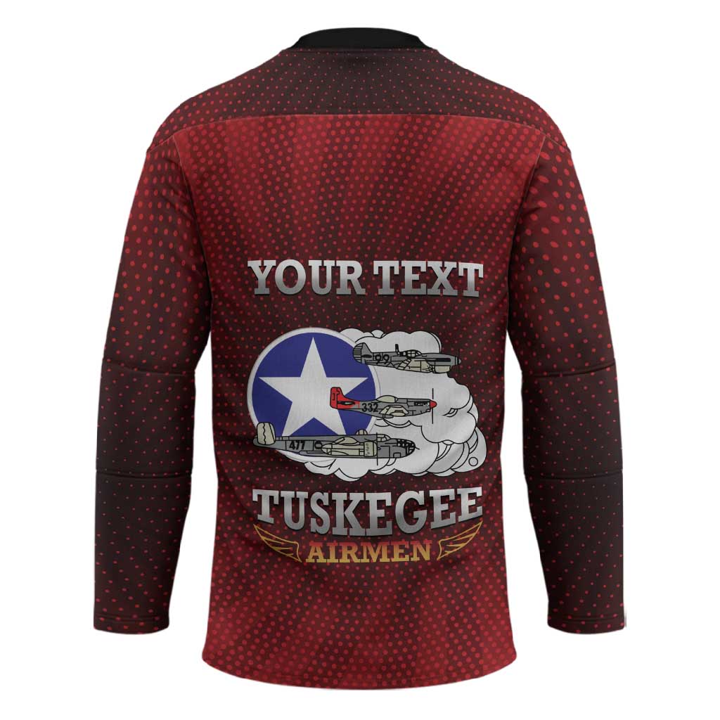 Personalized Red Tails Legacy Hockey Jersey Tuskegee Airmen WWII Heroes