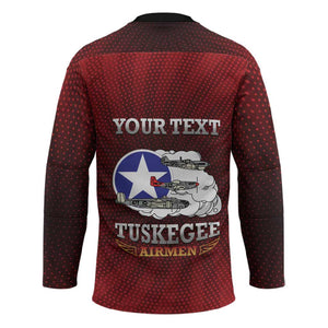 Personalized Red Tails Legacy Hockey Jersey Tuskegee Airmen WWII Heroes