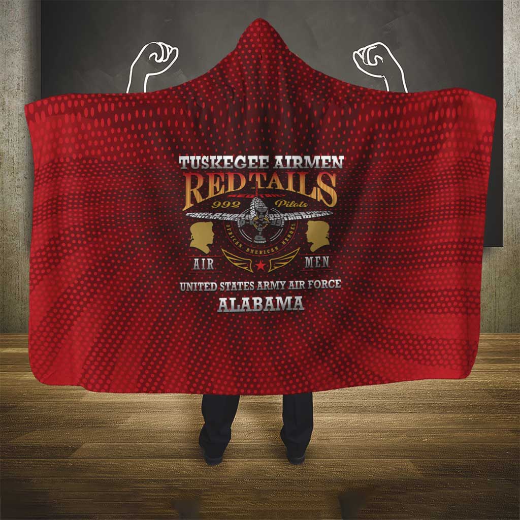 Tuskegee Red Tails Airmen Hooded Blanket WWII Legacy Tribute - African Pride