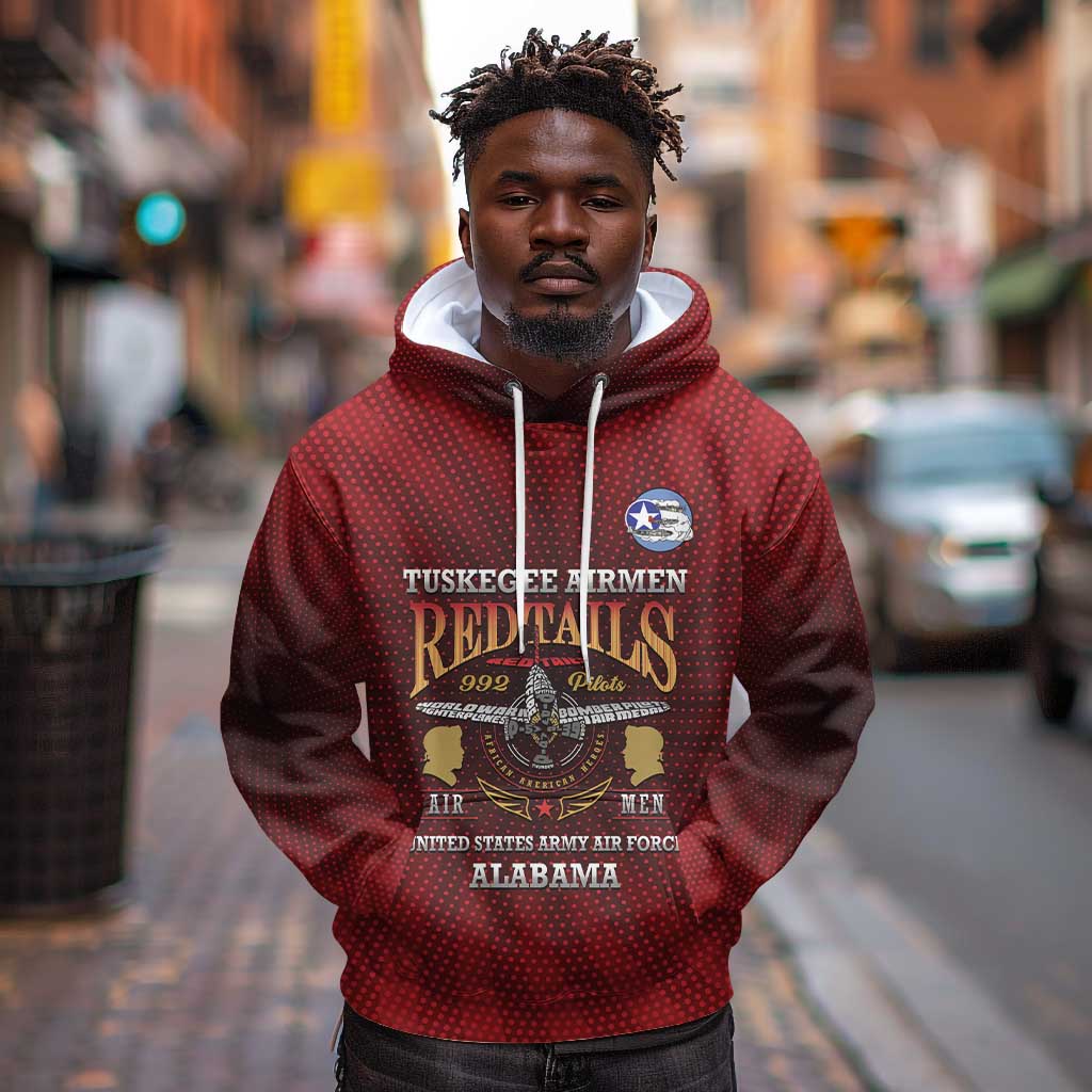 Personalized Tuskegee Red Tails Airmen Hoodie WWII Legacy Tribute - African Pride