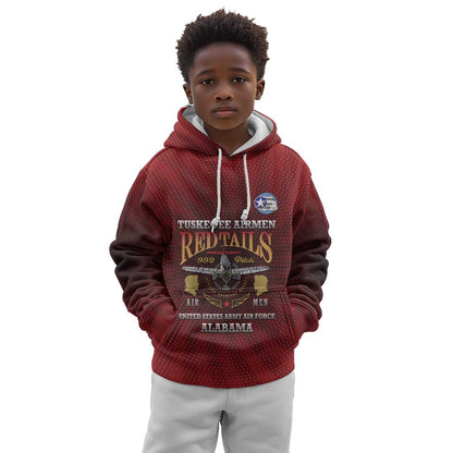 Personalized Tuskegee Red Tails Airmen Kid Hoodie WWII Legacy Tribute - African Pride