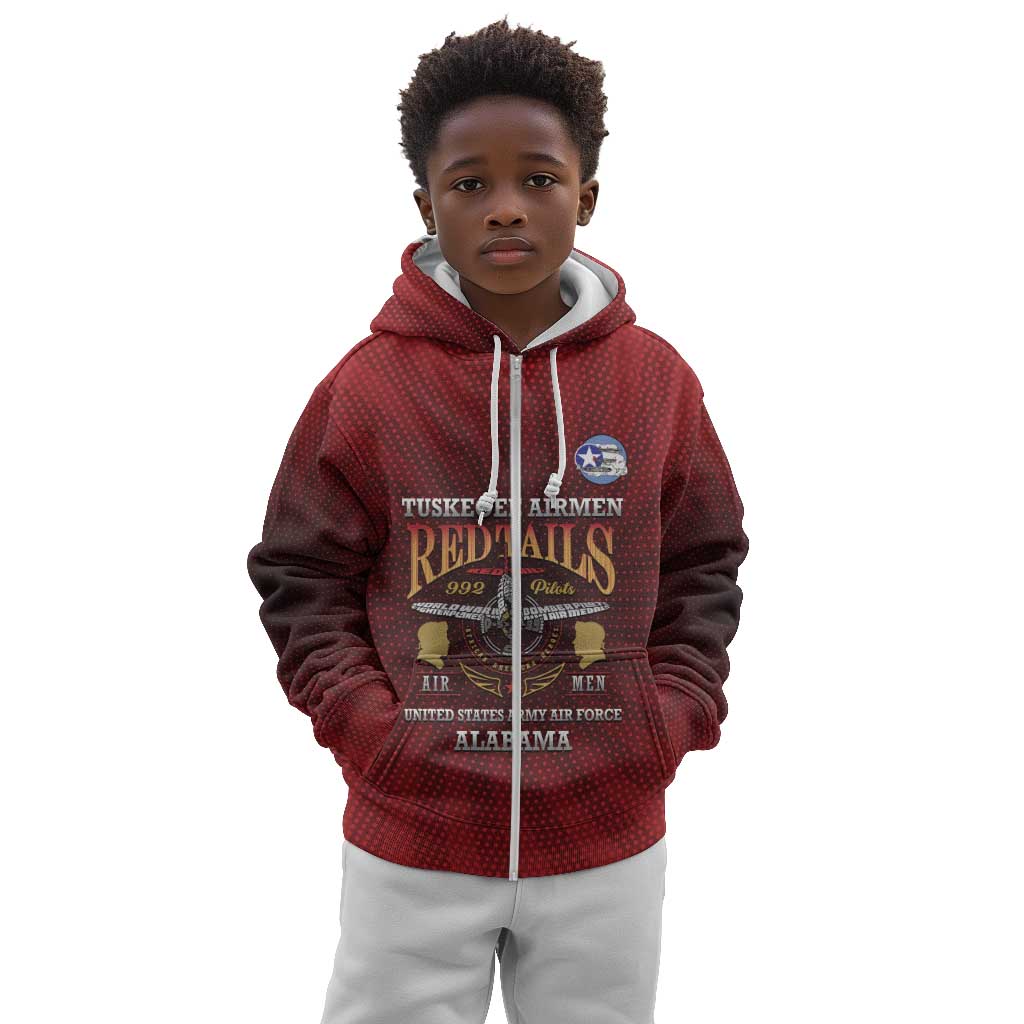 Personalized Tuskegee Red Tails Airmen Kid Hoodie WWII Legacy Tribute - African Pride