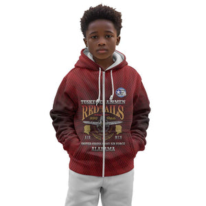 Personalized Tuskegee Red Tails Airmen Kid Hoodie WWII Legacy Tribute - African Pride