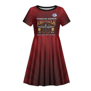 Personalized Tuskegee Red Tails Airmen Kid Short Sleeve Dress WWII Legacy Tribute - African Pride