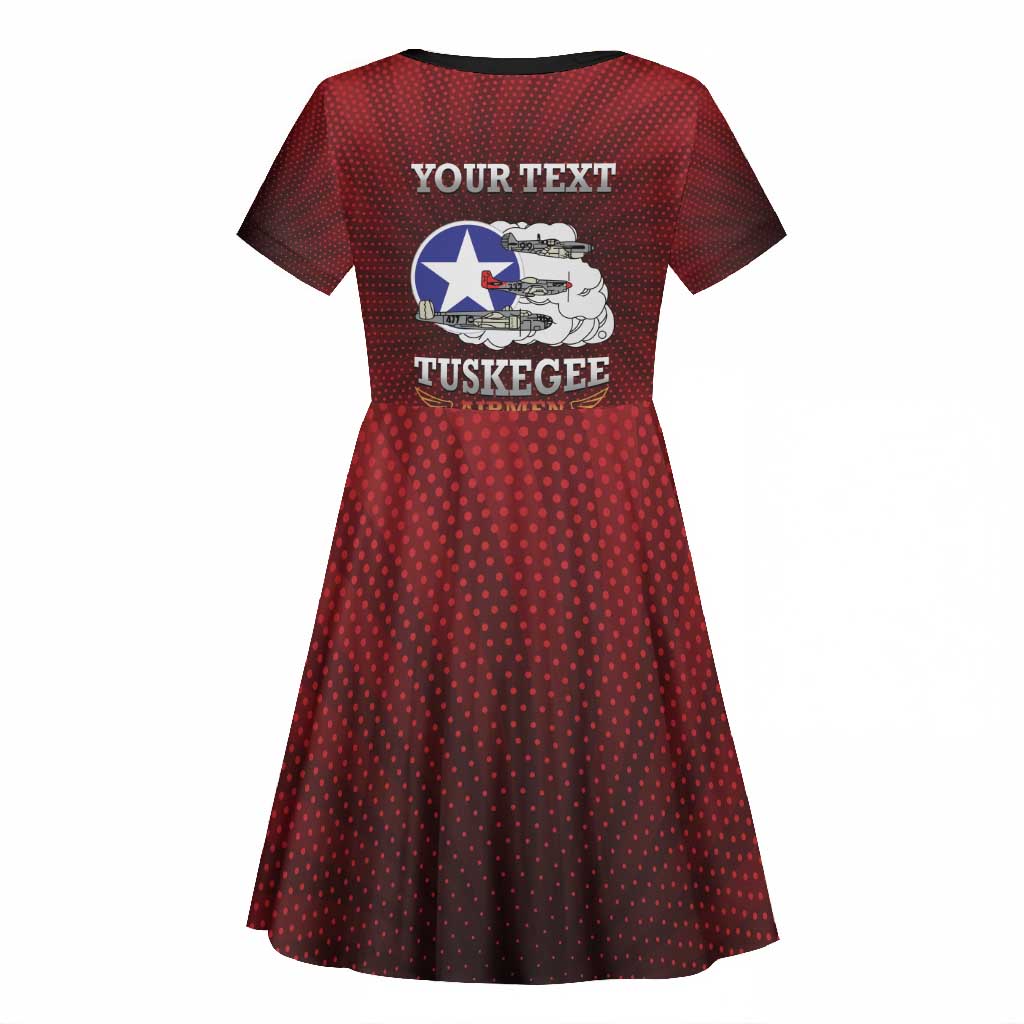 Personalized Tuskegee Red Tails Airmen Kid Short Sleeve Dress WWII Legacy Tribute - African Pride