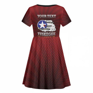 Personalized Tuskegee Red Tails Airmen Kid Short Sleeve Dress WWII Legacy Tribute - African Pride