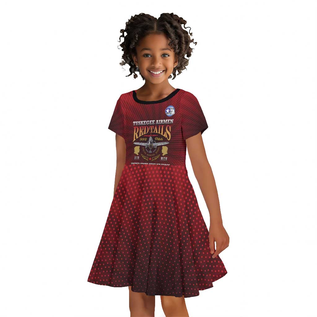 Personalized Tuskegee Red Tails Airmen Kid Short Sleeve Dress WWII Legacy Tribute - African Pride