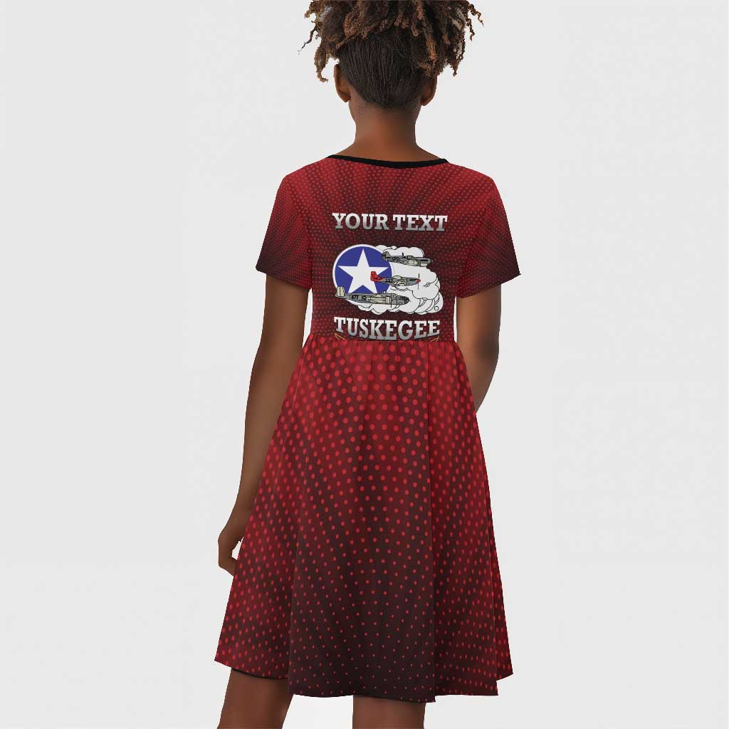 Personalized Tuskegee Red Tails Airmen Kid Short Sleeve Dress WWII Legacy Tribute - African Pride