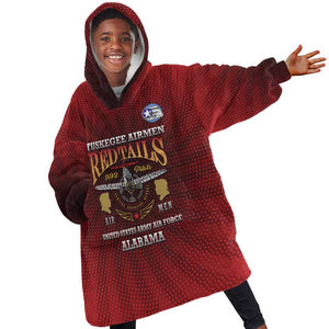 Personalized Tuskegee Red Tails Airmen Kid Wearable Blanket Hoodie WWII Legacy Tribute - African Pride