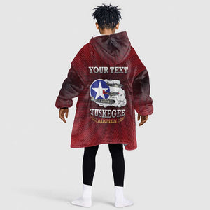 Personalized Tuskegee Red Tails Airmen Kid Wearable Blanket Hoodie WWII Legacy Tribute - African Pride