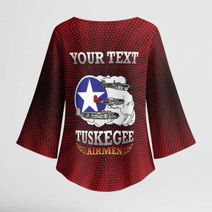 Personalized Red Tails Legacy Kimono Sleeve Blouse Tuskegee Airmen WWII Heroes