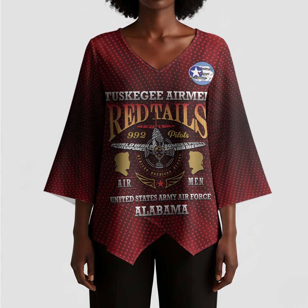 Personalized Red Tails Legacy Kimono Sleeve Blouse Tuskegee Airmen WWII Heroes