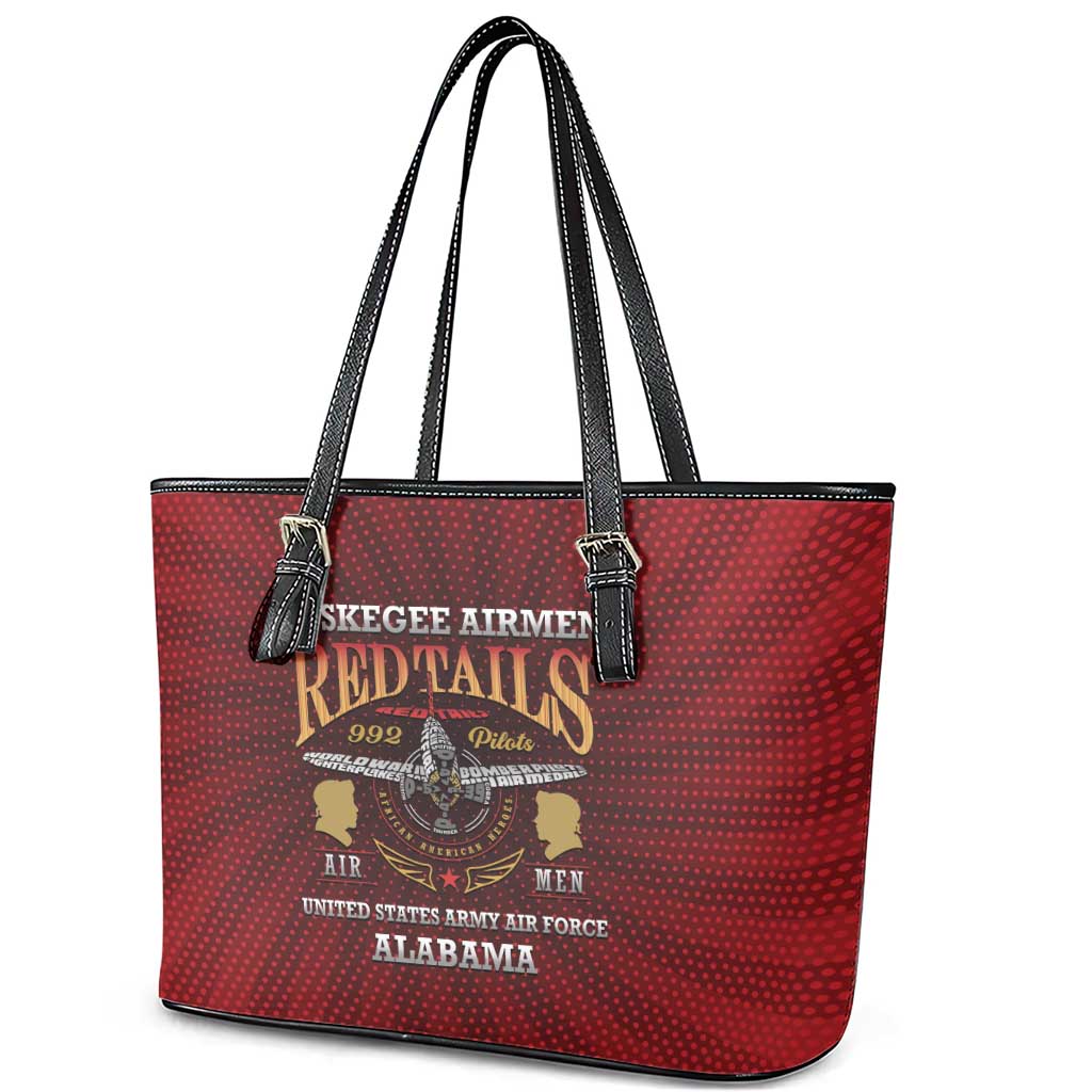 Tuskegee Red Tails Airmen Leather Tote Bag WWII Legacy Tribute - African Pride