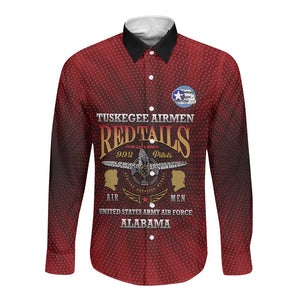 Personalized Tuskegee Red Tails Airmen Long Sleeve Button Shirt WWII Legacy Tribute - African Pride
