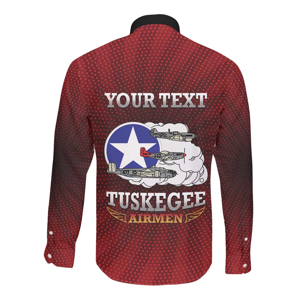 Personalized Tuskegee Red Tails Airmen Long Sleeve Button Shirt WWII Legacy Tribute - African Pride