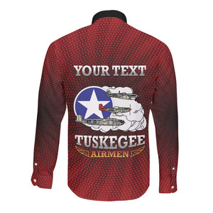 Personalized Tuskegee Red Tails Airmen Long Sleeve Button Shirt WWII Legacy Tribute - African Pride