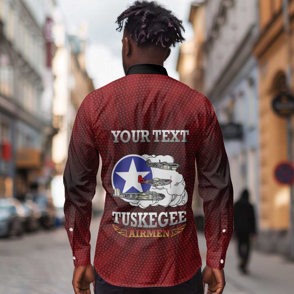 Personalized Tuskegee Red Tails Airmen Long Sleeve Button Shirt WWII Legacy Tribute - African Pride