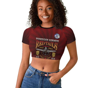 Personalized Tuskegee Red Tails Airmen Raglan Cropped T shirt WWII Legacy Tribute - African Pride