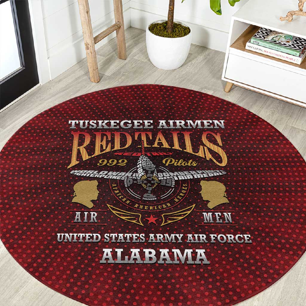 Tuskegee Red Tails Airmen Round Carpet WWII Legacy Tribute - African Pride