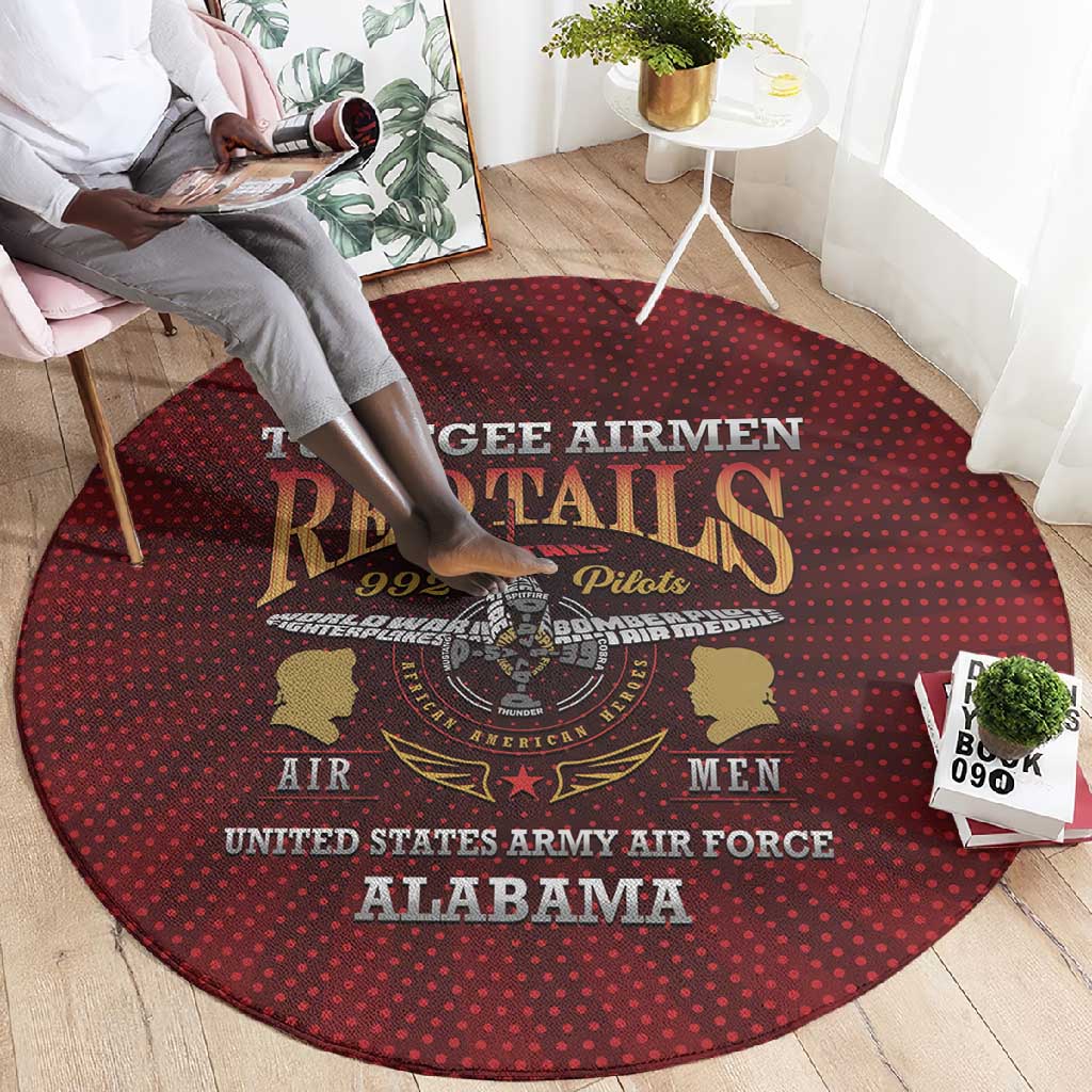 Tuskegee Red Tails Airmen Round Carpet WWII Legacy Tribute - African Pride