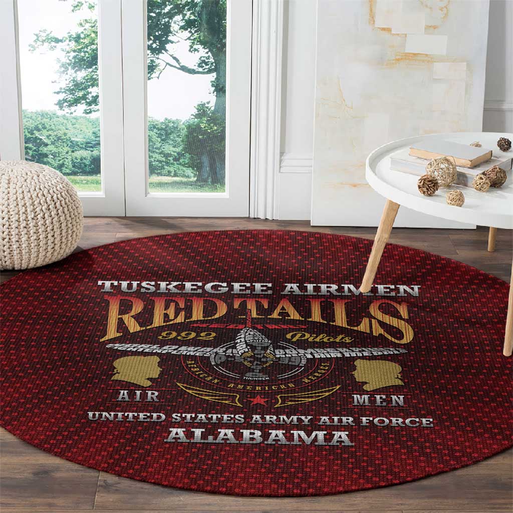 Tuskegee Red Tails Airmen Round Carpet WWII Legacy Tribute - African Pride