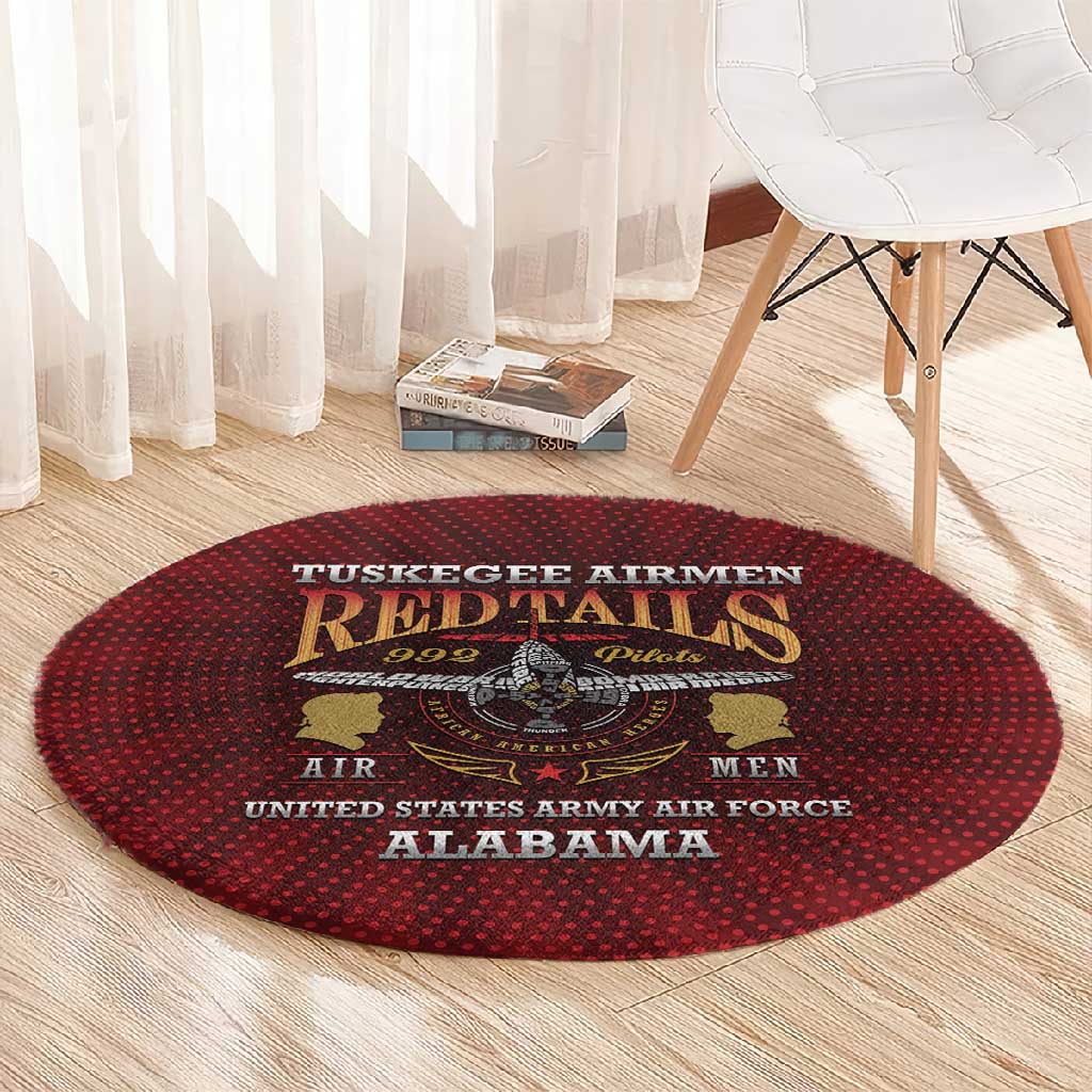 Tuskegee Red Tails Airmen Round Carpet WWII Legacy Tribute - African Pride