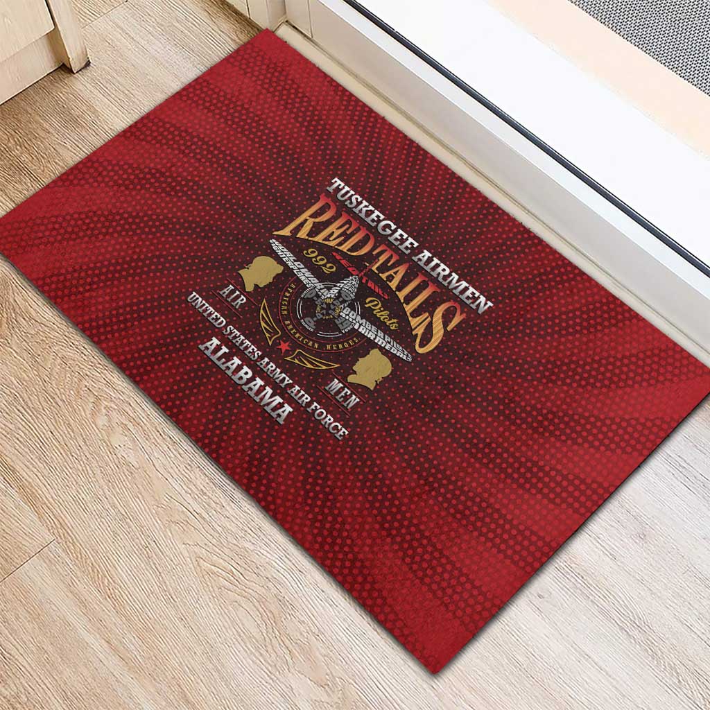 Tuskegee Red Tails Airmen Rubber Doormat WWII Legacy Tribute - African Pride