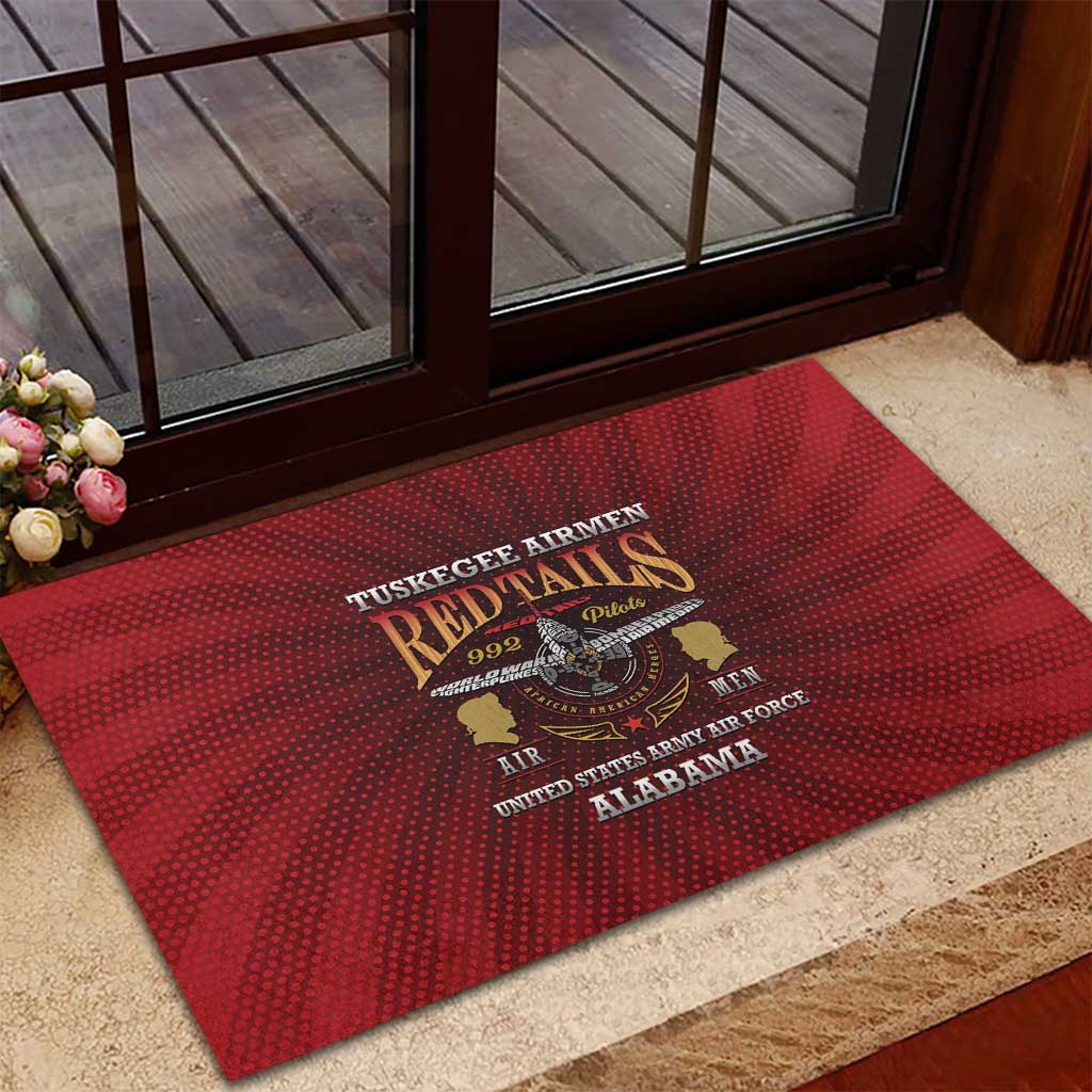 Tuskegee Red Tails Airmen Rubber Doormat WWII Legacy Tribute - African Pride