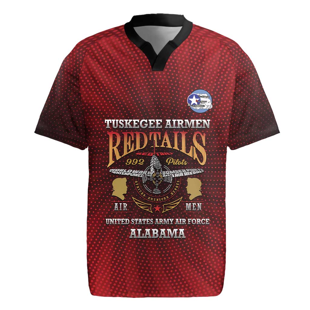 Personalized Tuskegee Red Tails Airmen Rugby Jersey WWII Legacy Tribute - African Pride