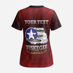 Personalized Red Tails Legacy Scrub Top Tuskegee Airmen WWII Heroes - African Pride