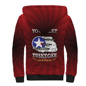 Personalized Tuskegee Red Tails Airmen Sherpa Hoodie WWII Legacy Tribute - African Pride