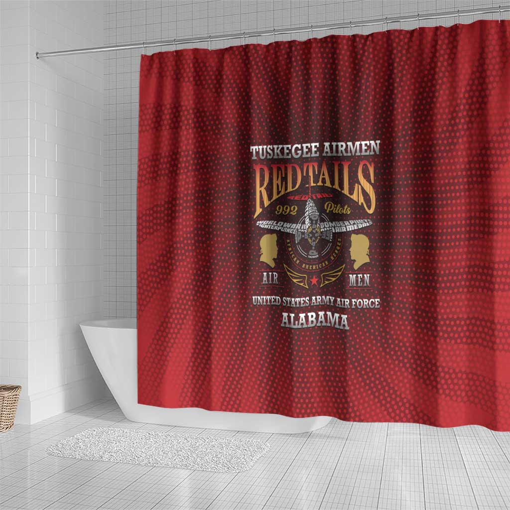 Tuskegee Red Tails Airmen Shower Curtain WWII Legacy Tribute - African Pride