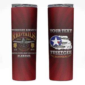 Personalized Tuskegee Red Tails Airmen Skinny Tumbler WWII Legacy Tribute - African Pride