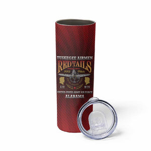 Personalized Tuskegee Red Tails Airmen Skinny Tumbler WWII Legacy Tribute - African Pride