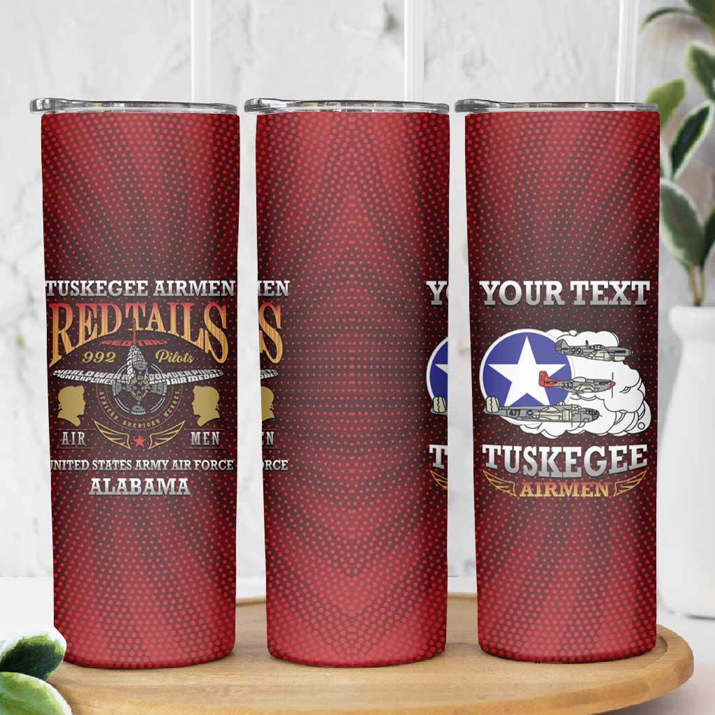Personalized Tuskegee Red Tails Airmen Skinny Tumbler WWII Legacy Tribute - African Pride