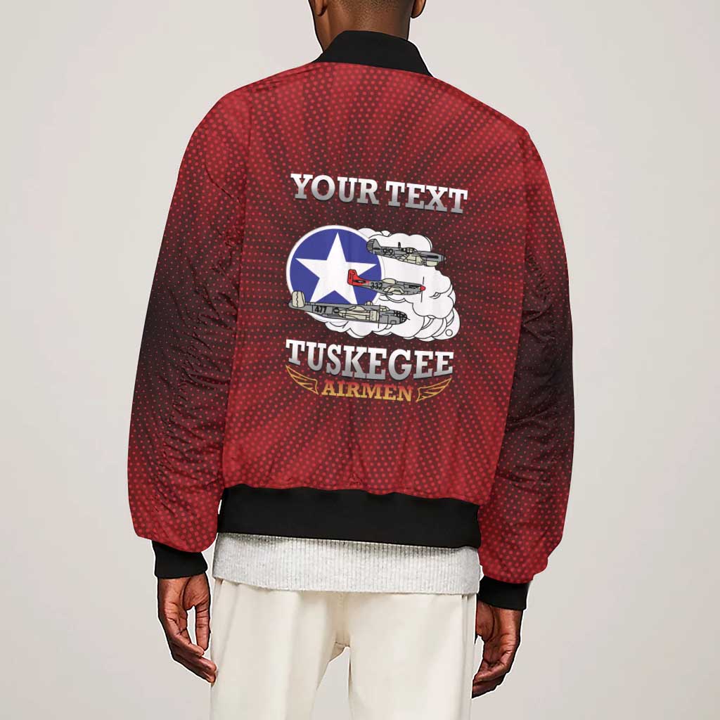 Personalized Tuskegee Red Tails Airmen Sleeve Zip Bomber Jacket WWII Legacy Tribute - African Pride