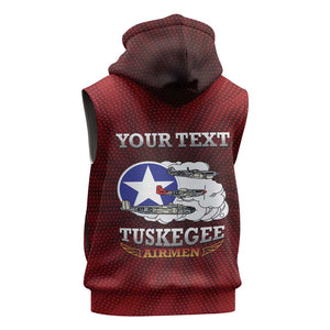 Personalized Tuskegee Red Tails Airmen Sleeveless Hoodie WWII Legacy Tribute - African Pride