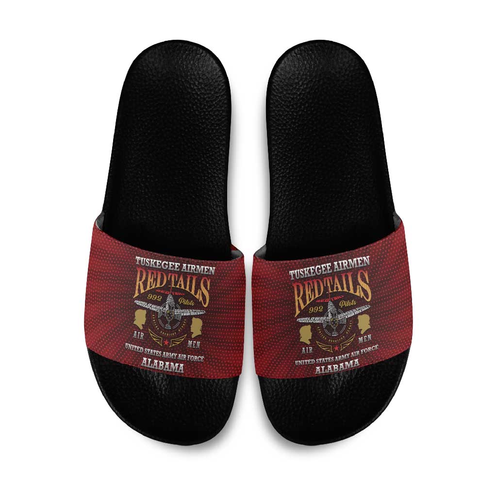 Red Tails Legacy Slide Sandals Tuskegee Airmen WWII Heroes