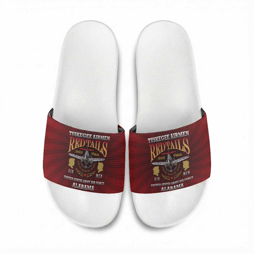 Red Tails Legacy Slide Sandals Tuskegee Airmen WWII Heroes