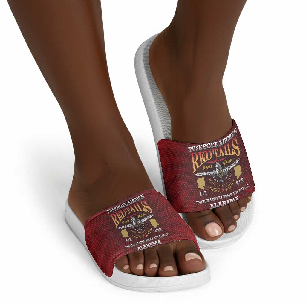 Red Tails Legacy Slide Sandals Tuskegee Airmen WWII Heroes