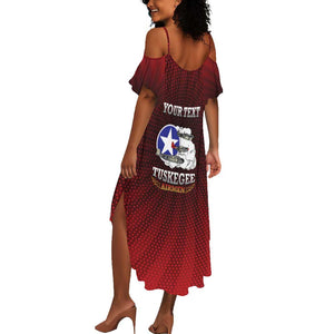 Personalized Tuskegee Red Tails Airmen Summer Maxi Dress WWII Legacy Tribute - African Pride