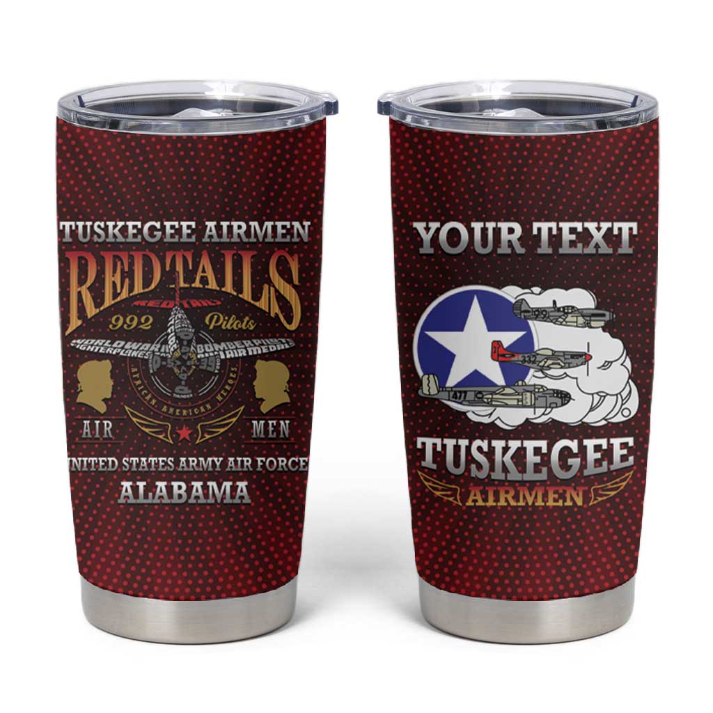 Personalized Tuskegee Red Tails Airmen Tumbler Cup WWII Legacy Tribute - African Pride