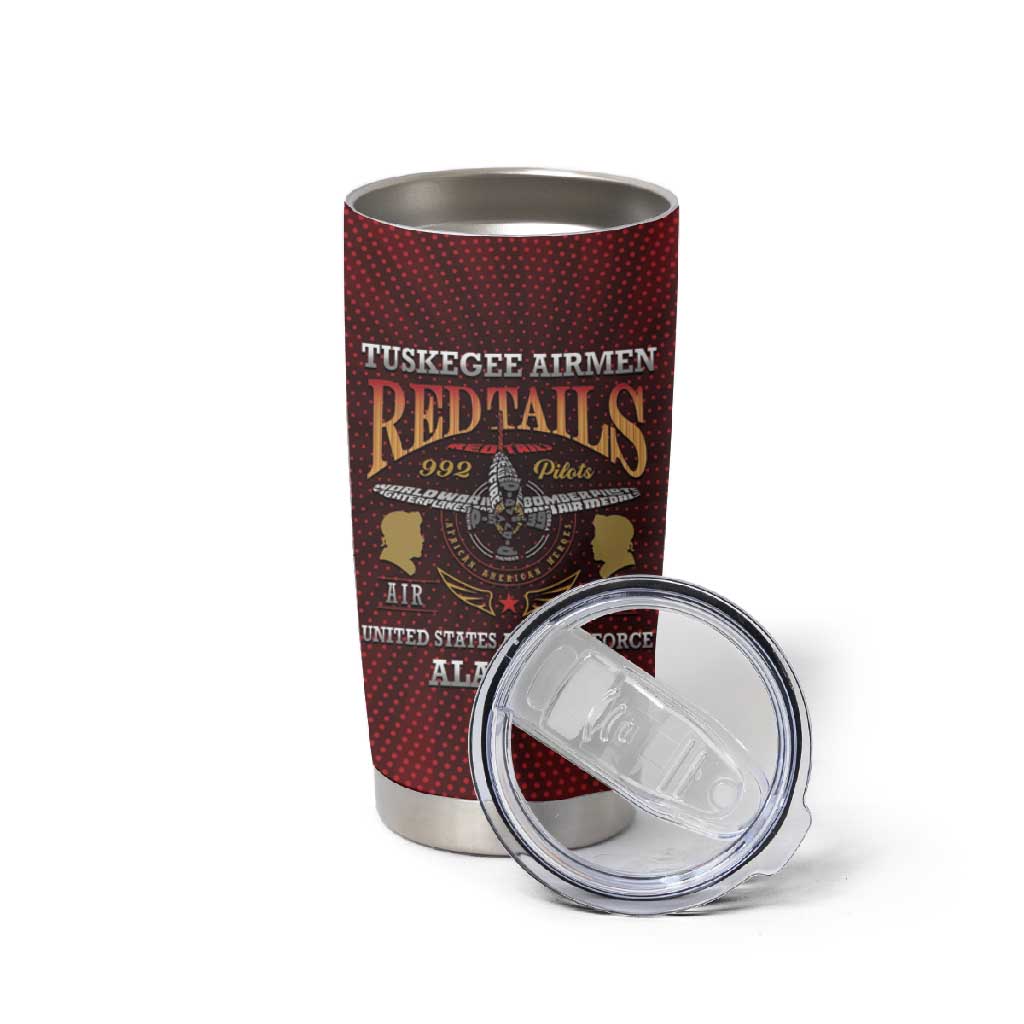 Personalized Tuskegee Red Tails Airmen Tumbler Cup WWII Legacy Tribute - African Pride