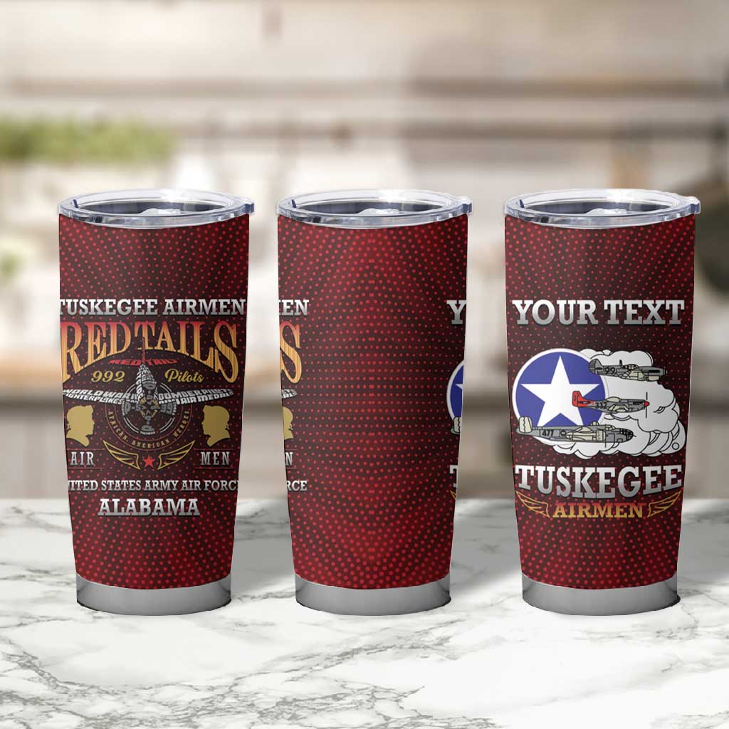 Personalized Tuskegee Red Tails Airmen Tumbler Cup WWII Legacy Tribute - African Pride